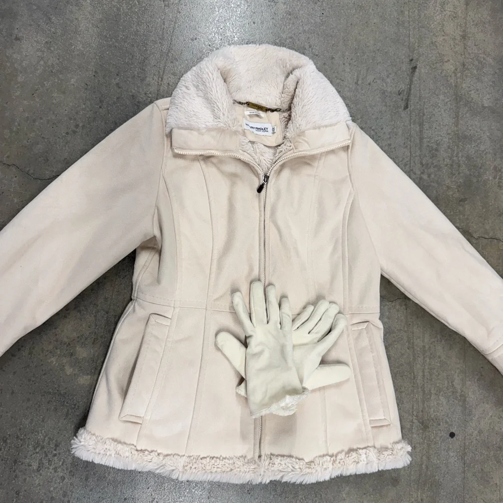 Weatherproof Cream Teddy Jacket with Faux Fur - Picture 1 of 4